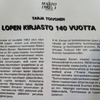Masto 1992 Lopen kirjasto 140 vuotta.jpg